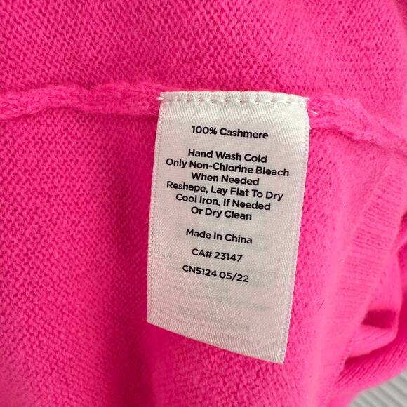 Talbots 100% Cashmere Small Hot Pink Crewneck Sweater Women's Long Sleeve Shirt - Picture 7 of 7